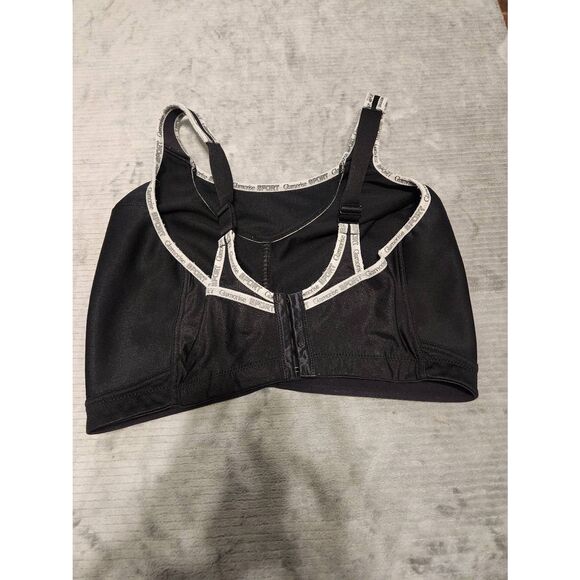 Glamorise Sport Bra 1066 40J No Bounce Cami Style Black - Picture 2 of 3